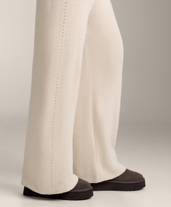 OYSHO Прямые вязаные брюки, светлый экрю