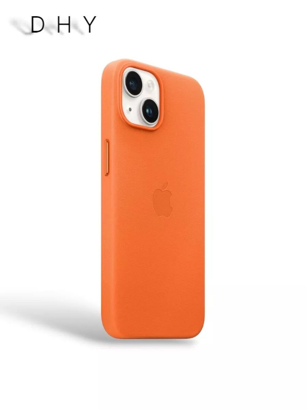 Кожаный чехол Leather Case iPhone 14 PLUS | Orange Оранжевый