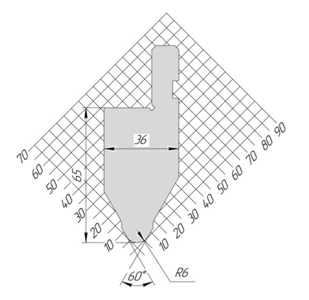 Пуансон AP 1032 60° H65 R6