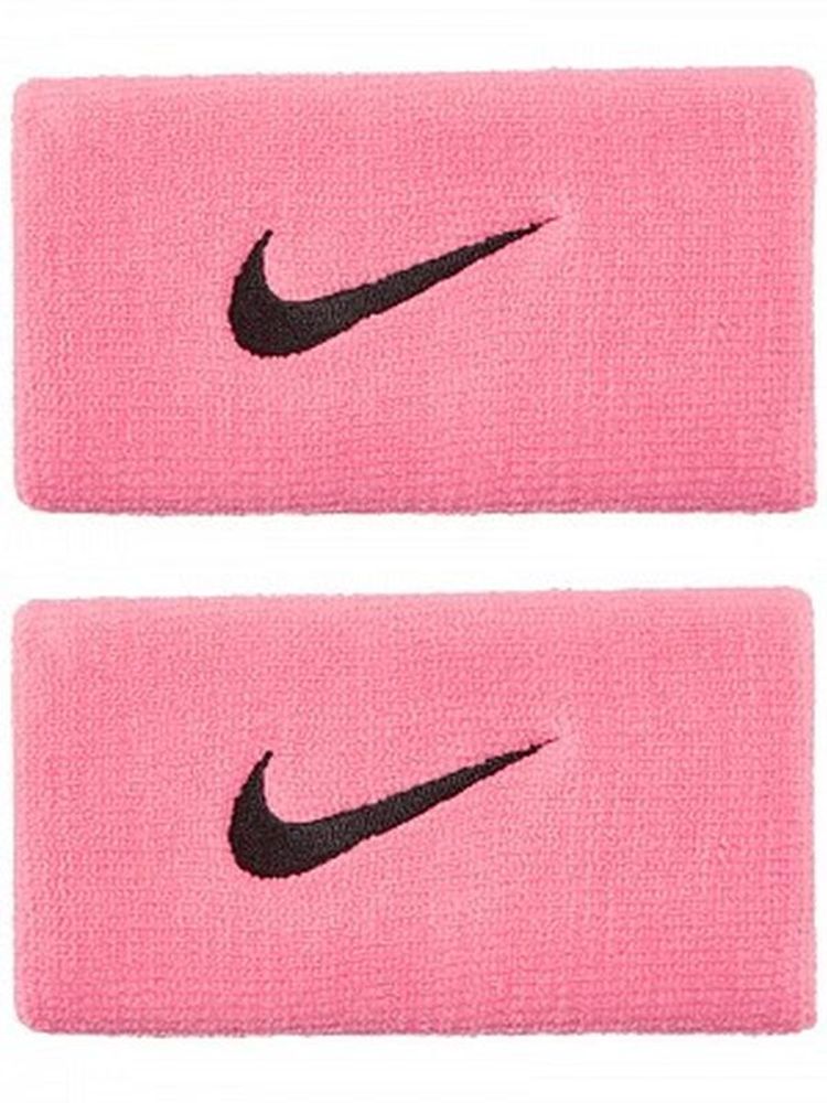 Напульсник теннисный Nike Swoosh Double-Wide Wristbands - pink gaze/oil grey