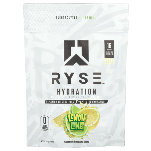 RYSE, Hydration, электролитная смесь для приготовления на вынос, лимон и лайм, 16 стиков по 6,7 г (0,24 унции)