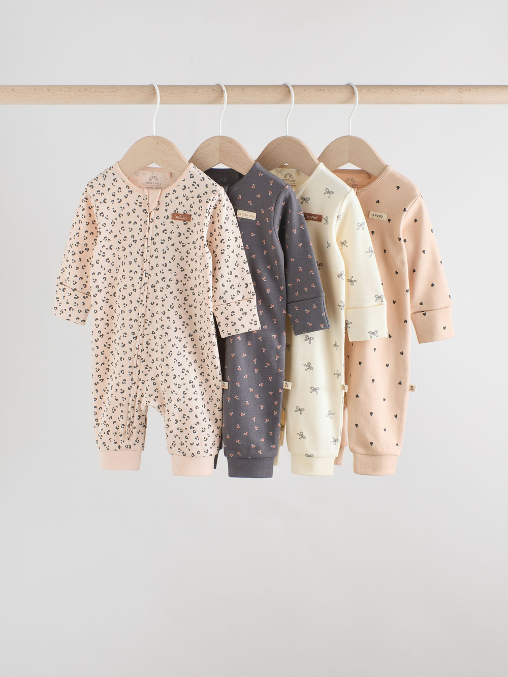 Комбинезон / Cлип для малышей Next F34-049, 4 шт., Бежевый, Серый