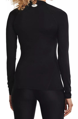 Женская теннисная футболка с длинным рукавом Under Armour HeatGear Authentics Comp Long Sleeve - black/white