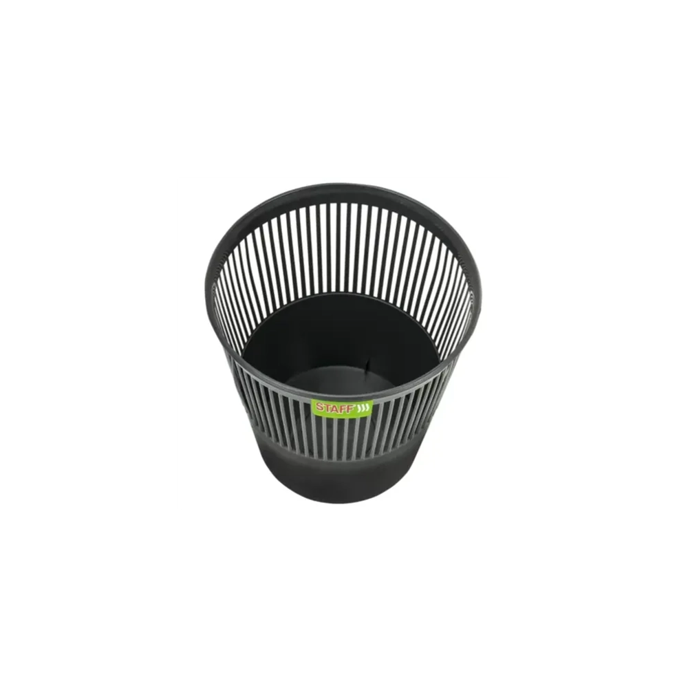Корзина для бумаг 9л., черная, сетка, STAFF "Basic" ЭКОНОМ
