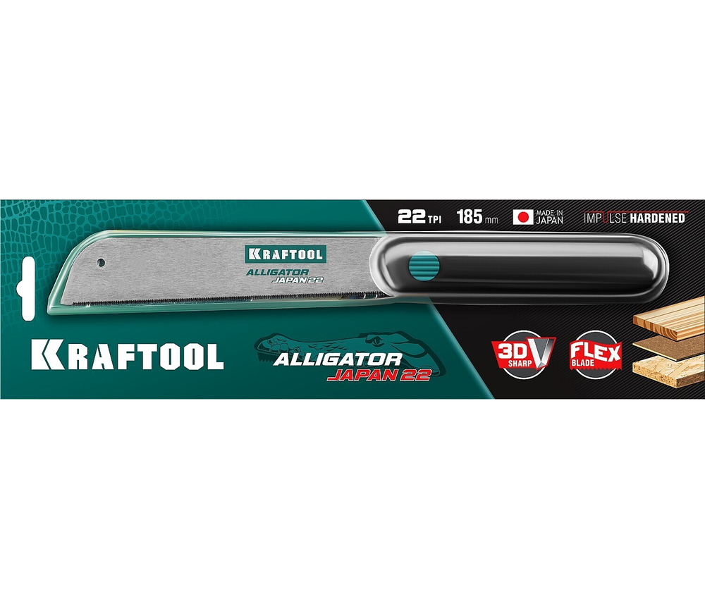 KRAFTOOL Alligator Japan 22, 185 мм, ножовка по дереву (1-15194-18-22)