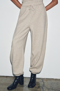 ZARA БРЮКИ-ДЖОГГЕРЫ SOFT, БЕЖЕВЫЙ МЕЛАНЖ