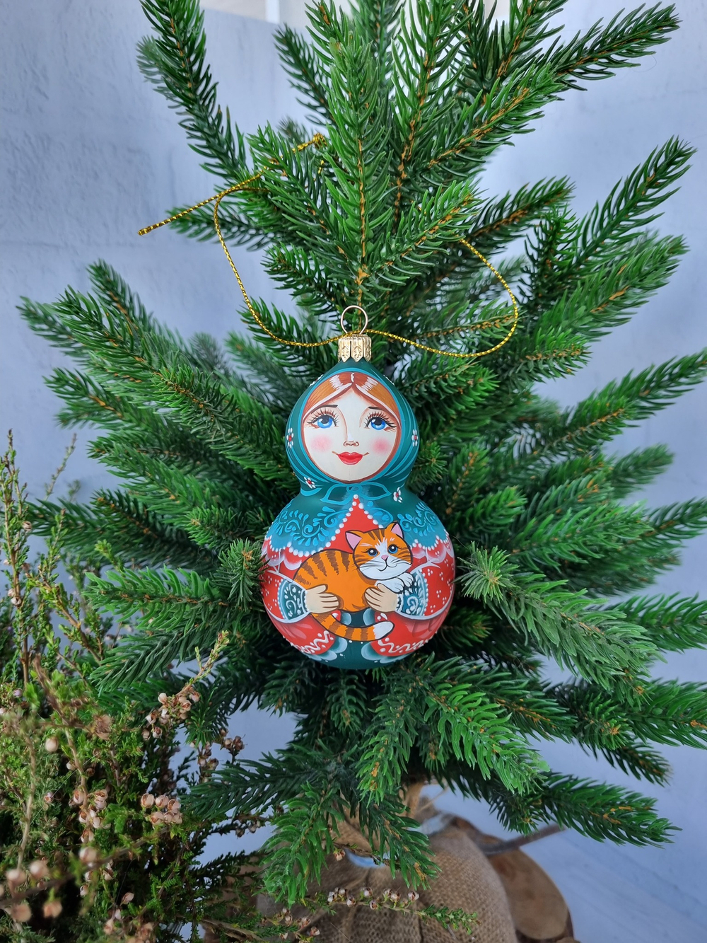 Матрешка стеклянная Олечка