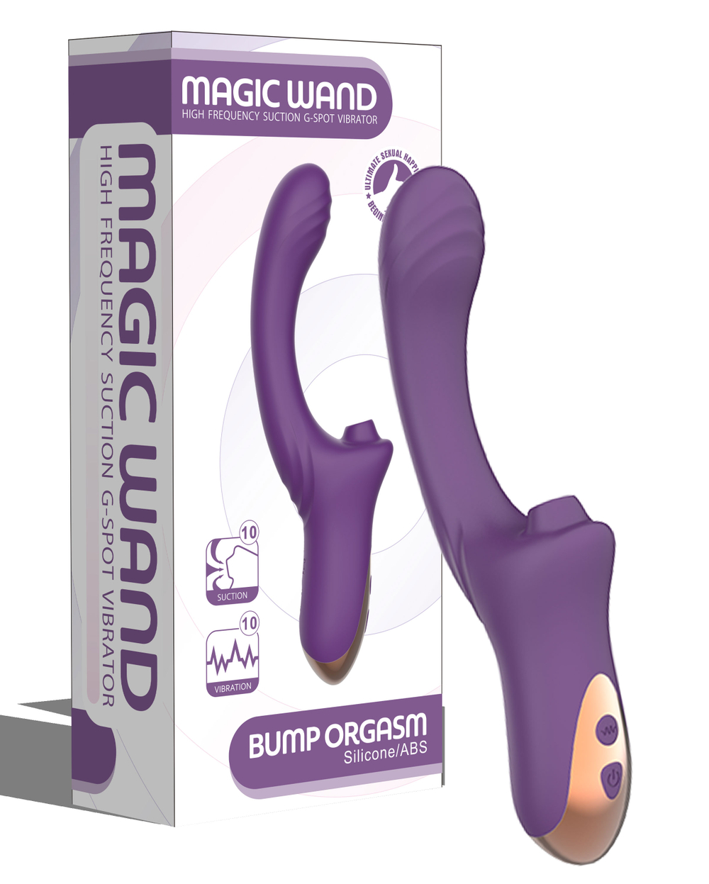 Вагинально-клиторальный вибратор Secwell SW3044-purple