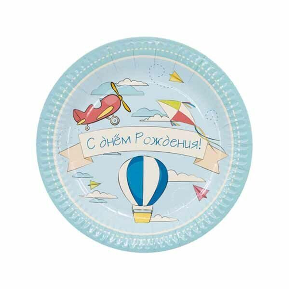 Тарелки большие Самолётики, 6 шт