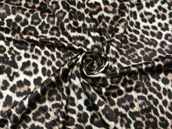 Эластичный бельевой атлас-стрейч, натуральный леопард, (Арт: ASP-006)