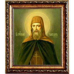 Кассиан Печерский, преподобный затворник. Икона на холсте.