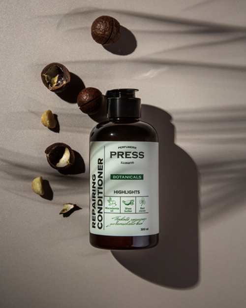 PRESS GURWITZ BOTANICALS Кондиционер для волос восстанавливающий с ароматом малины и мяты, натуральный, без парабенов 300 мл