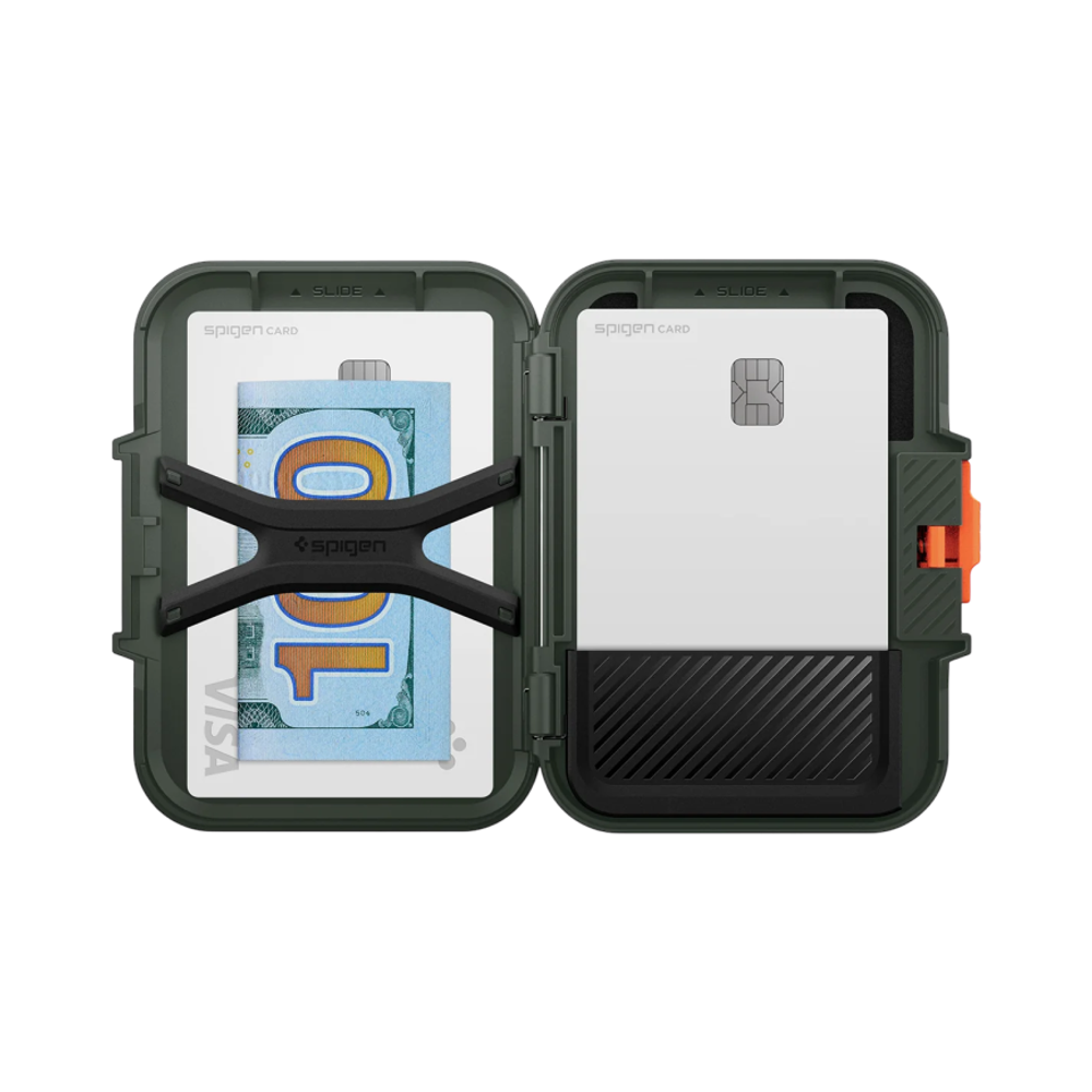 Пластиковый чехол-бумажник MagSafe с защёлкой Spigen Lock Fit (Mag Fit) Картхолдер из поликарбоната. Вмещает до шести карт