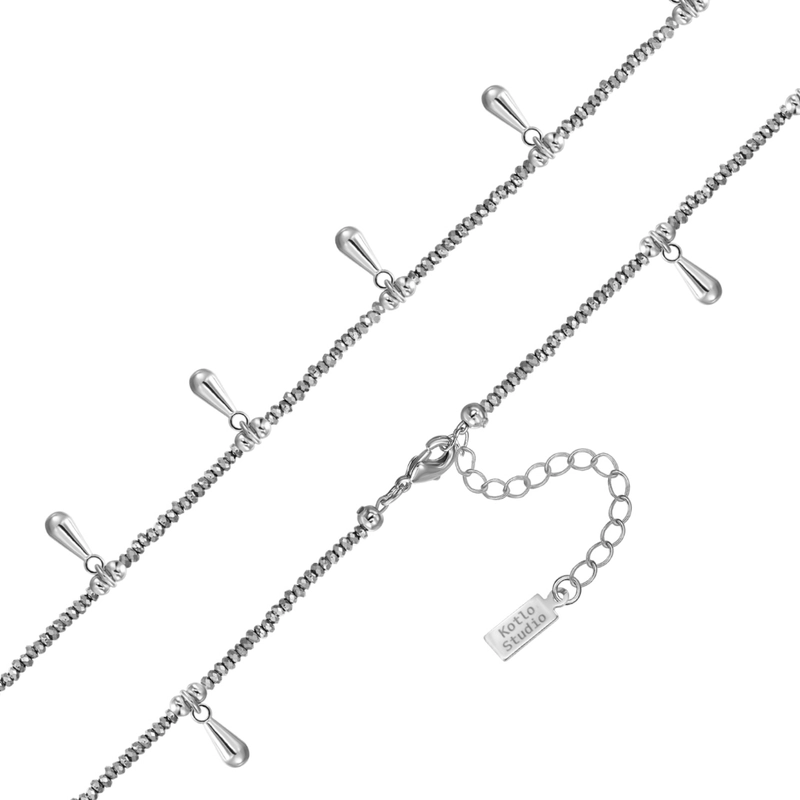 Колье Сверкающие капли (серебристый)