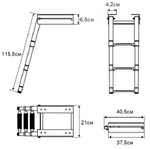 Трап телескопический с салазками "Мореман", ширина 210 мм, 3 ступени (10247440)