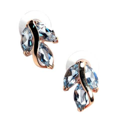 Пусеты "Есения" топаз голубой