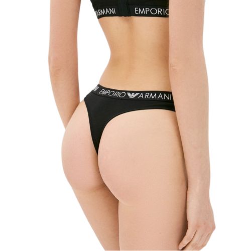 Женские трусы тонги набор из 2 штук (черные) Emporio Armani 163333_CC318 17020