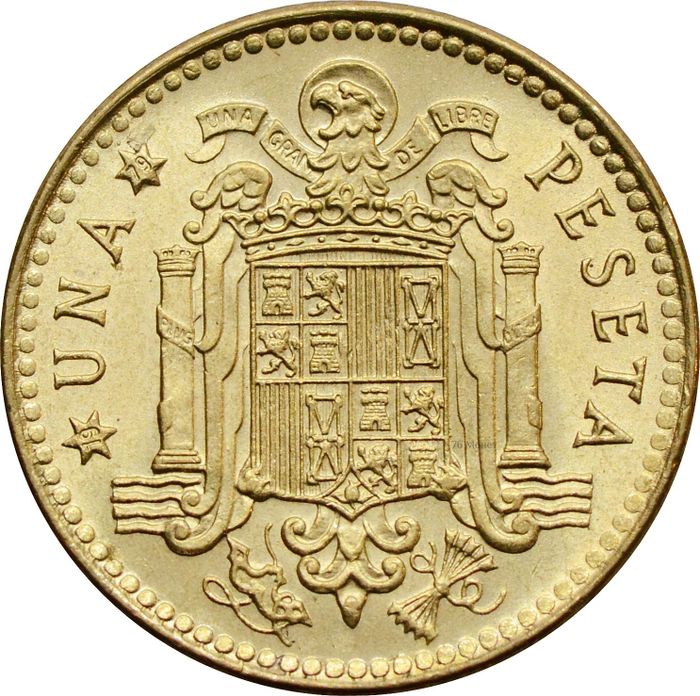 1 песета 1975 Испания