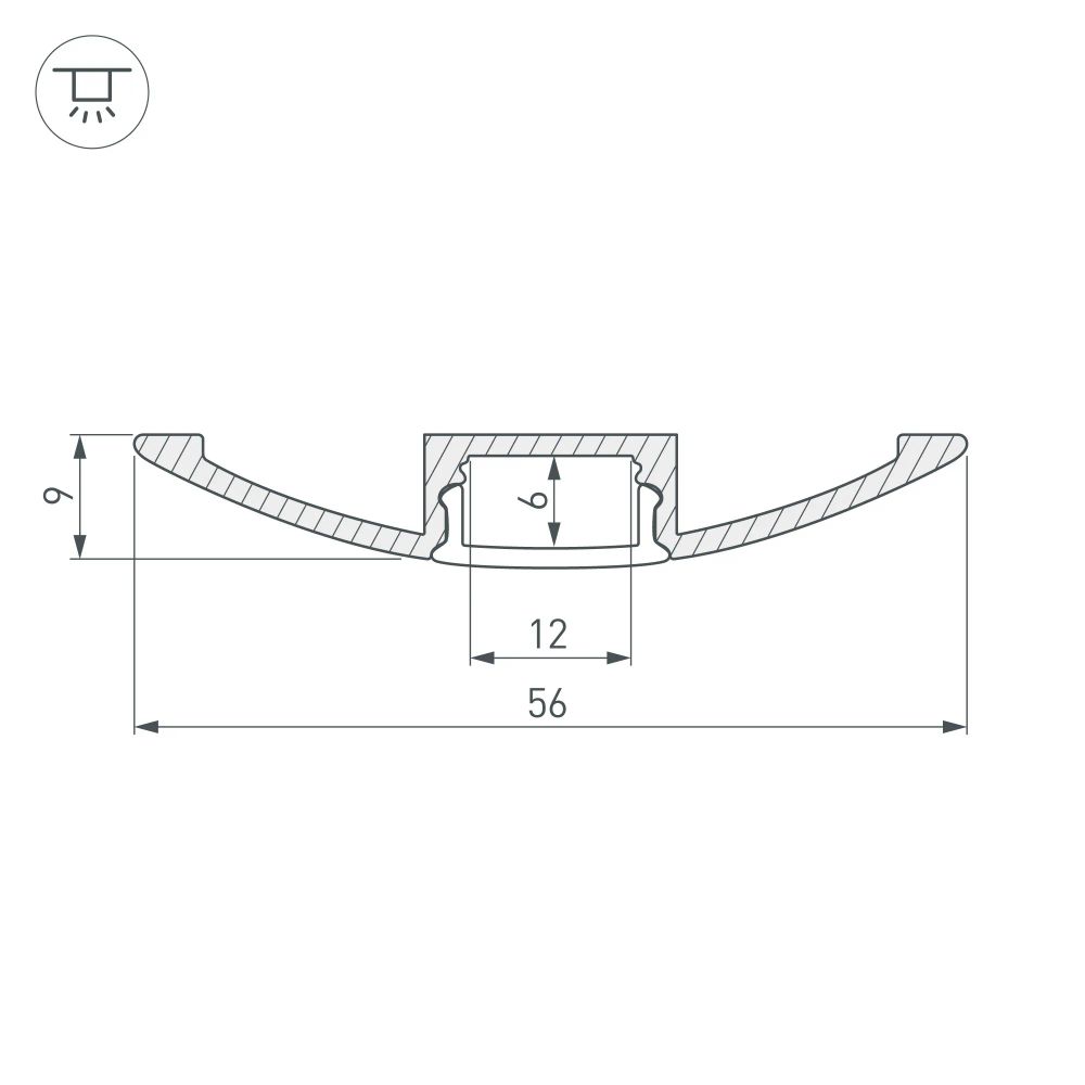 Профиль ARH-FLAT-2000 ANOD (Arlight, Алюминий) 016149