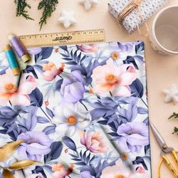 Ткань премиум флис краски цветочной абстракции