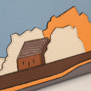 Кошелек Pont Aven из кожи теленка, голубого цвета с аппликацией