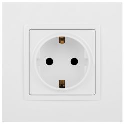 14-2102-01 ЭРА Розетка 2P+E Schuko со шторками, 16A-250В, IP20, Эра Elegance, белый | Elegance Белый