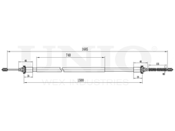 Трос стояночного тормоза UNIO CAB-60019