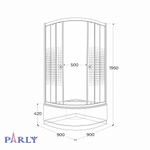 Душевой уголок с поддоном PARLY Z9011N (90х90х195)