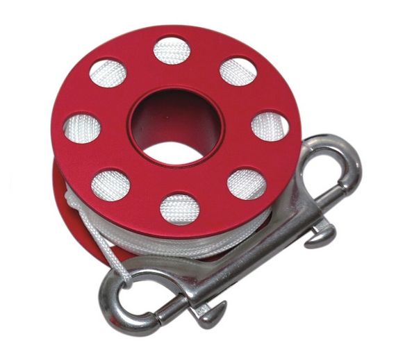 Катушка-шпуля Sopras Sub алюминиевая 30 м красный