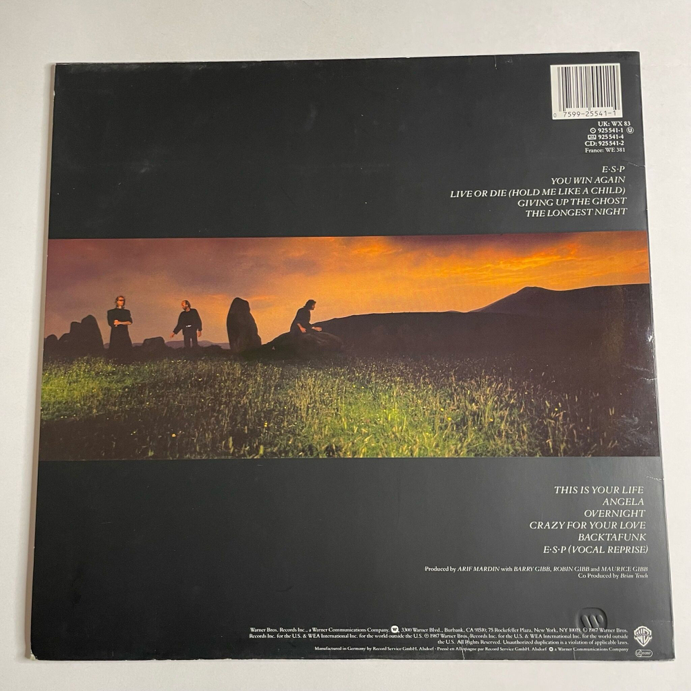 Винтажная виниловая пластинка LP Bee Gees E S P (Germany 1987) Angela