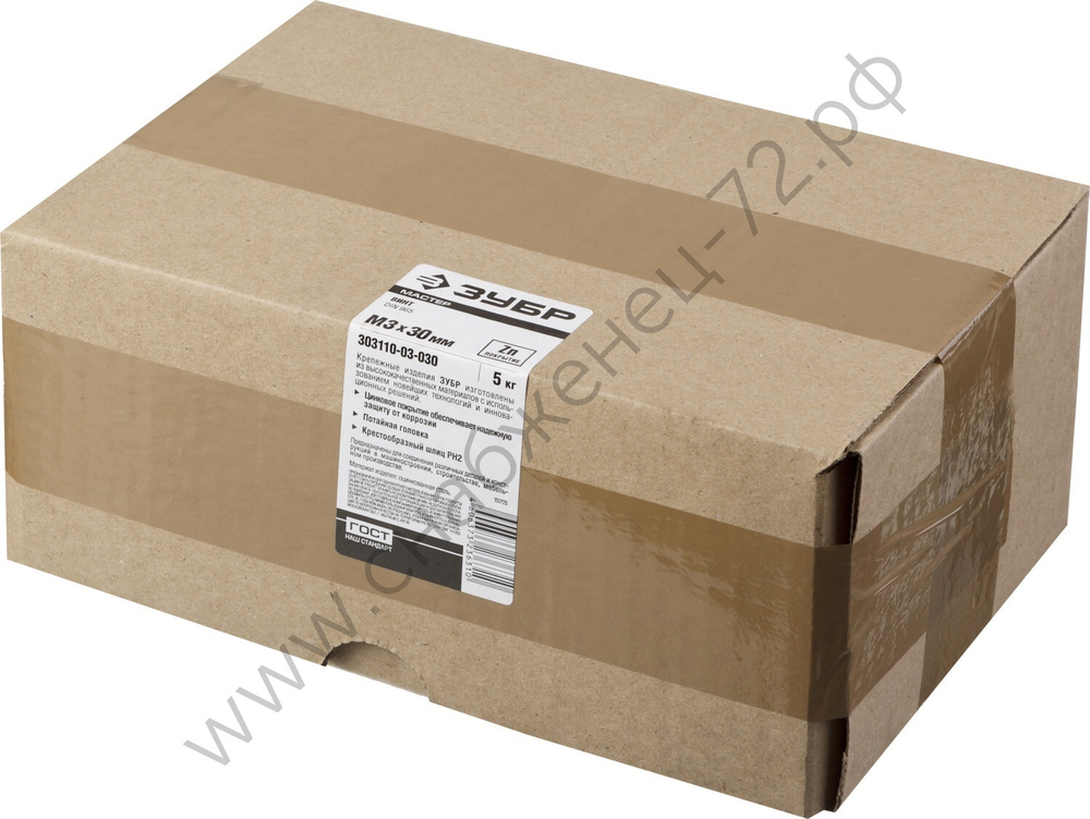 ЗУБР DIN 965 кл. пр. 4.8, M3 x 30 мм, винт с потайной головкой, цинк, 5 кг (303110-03-030)