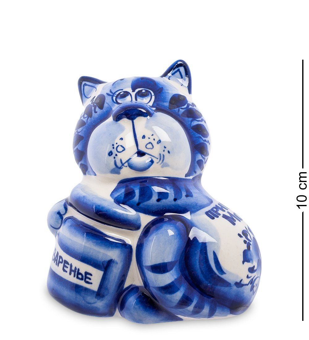 ГЛ- 349 Фигурка «Кот-Сластена» (Гжельский фарфор)