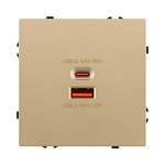 Розетка USB A+C 65W, золотой Kollinger Eclipse EC-024GD