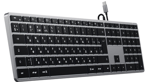 Клавиатура Satechi Slim W3 USB-C Wired Keyboard-RU. Раскладка - Русская. Цвет- Серый космос.