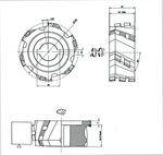 PCD фреза D.100x43x30+DKN Z=3+3 H=3 LH + RH для Brandt, SCM, IMA, Holzher