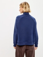 Свитер теплый с воротником свитшот индиго