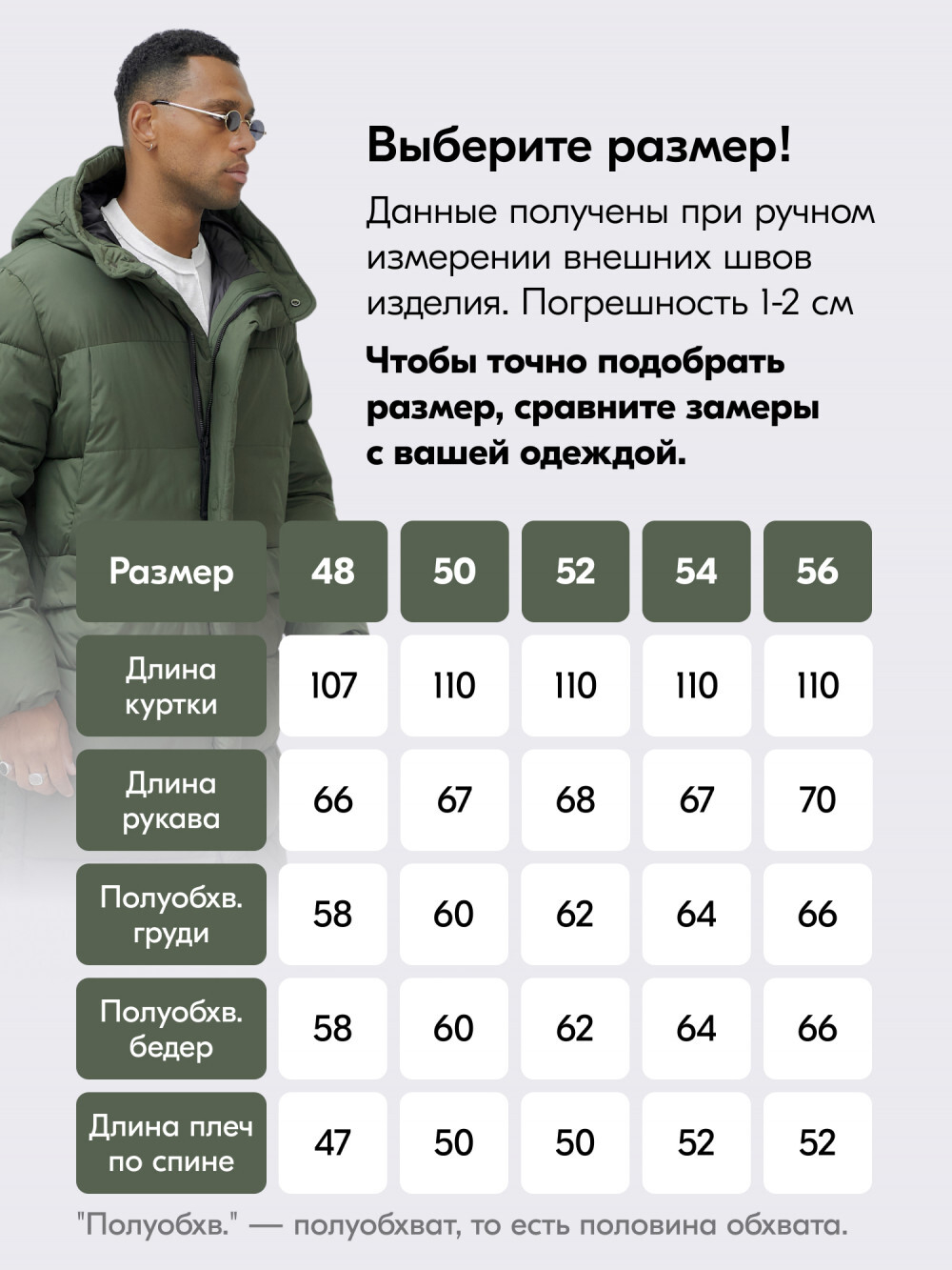 Парка MTFORCE мужская зимняя модная удлиненная спортивная цвета хаки 2416_1Kh