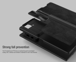 Кожаный чехол книжка от Nillkin для Samsung Galaxy Z Fold 7, серия Qin Pro Leather Case (с держателем для S Pen)