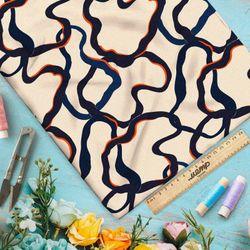 Ткань атлас нейрографические узоры