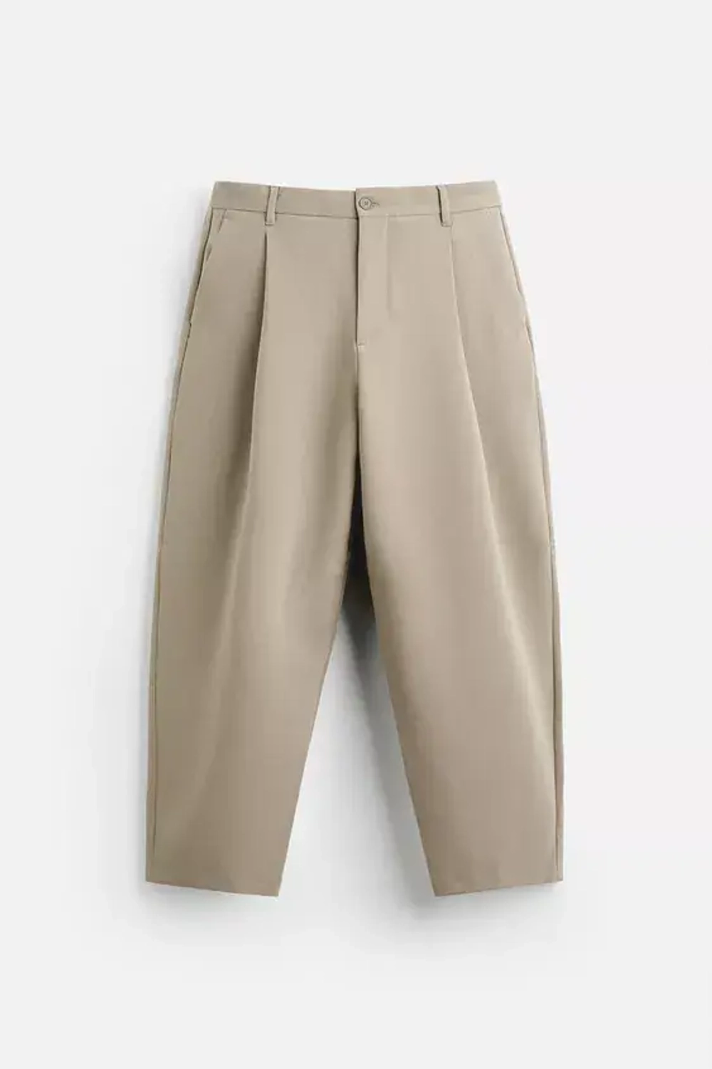 ZARA БРЮКИ СВОБОДНОГО КРОЯ СО СКЛАДКАМИ, СВЕТЛЫЙ РЫЖЕВАТО-КОРИЧНЕВЫЙ