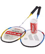 Набор для бадминтона Alumtec 502, 2 ракетки, 2 волана, синий/желтый