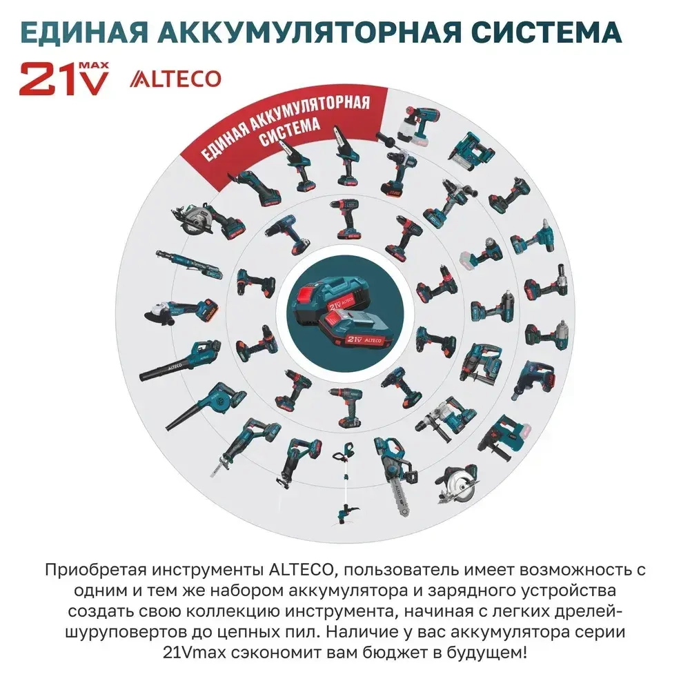 Бесщеточный аккумуляторный ленточный шуруповерт для гипсокартона ALTECO CBS 21-55 BL Solo (без АКБ и ЗУ) 78004
