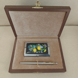 Набор подарочный "Одуванчики" с ручной росписью в футляре