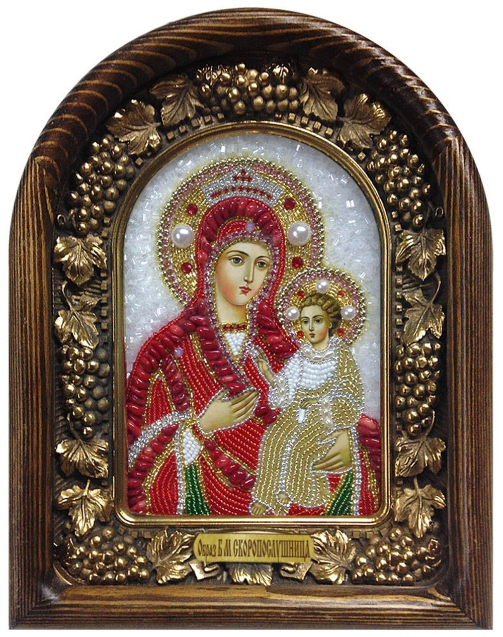 Икона Пресвятая Богородица Скоропослушница бисер
