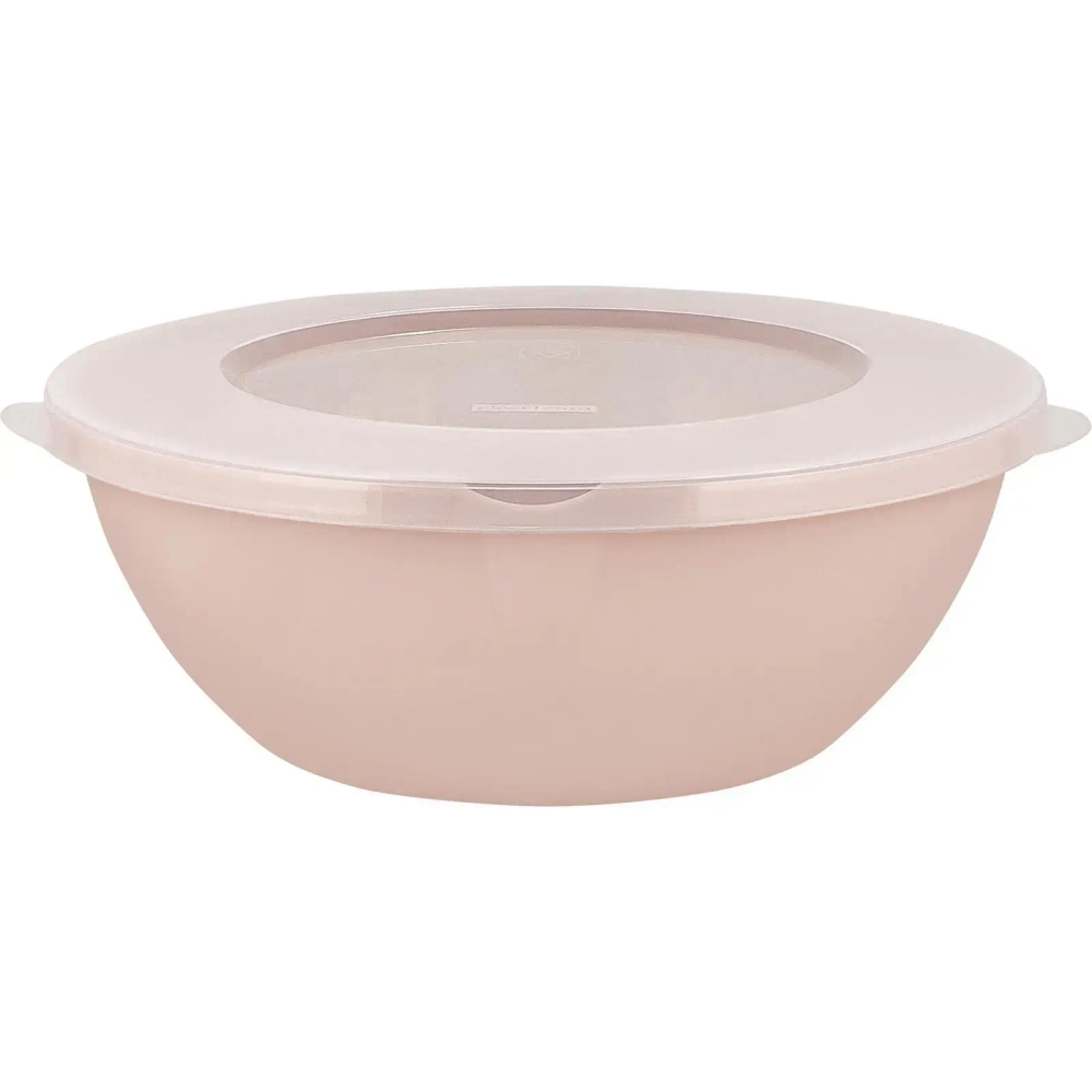 Миска пластиковая 2л с крышкой «HELSINKI» персиковая карамель