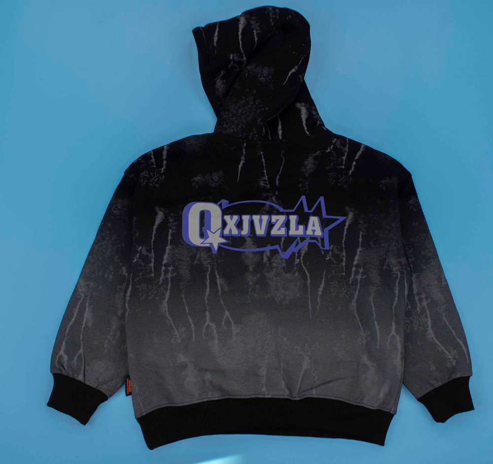 толстовка худи Q звезда теплая флок 4788