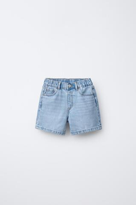 ZARA ДЖИНСОВЫЕ ШОРТЫ BAGGY, ВЫЦВЕТШИЙ СИНИЙ