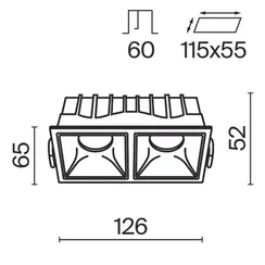 Встраиваемый светильник Альфа / Alfa LED 20 Вт 4000 К 36° Technical dl043-02-10w4k-sq-w