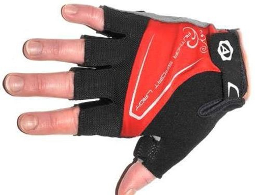 Перчатки Lady Comfort Gel красн-черно-серые L гель/лайкра/синт.кожа с петельк. (20) AUTHOR