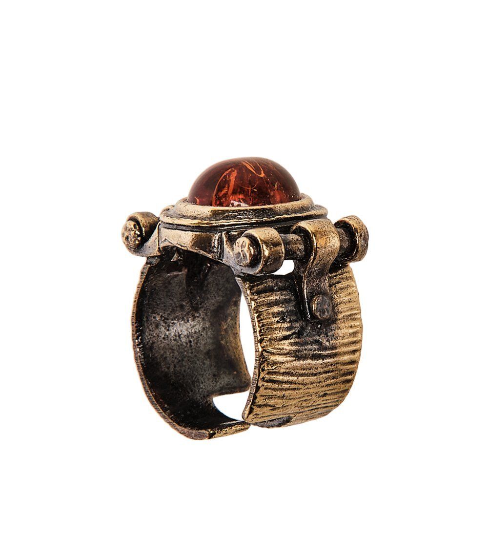 AM-2454 Кольцо «Кантри» (латунь, янтарь)